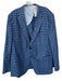 Samuelsohn Size 48R Blue & Navy Wool & Linen Checkered 2 Button Men's Jacket Blue & Navy / 48R