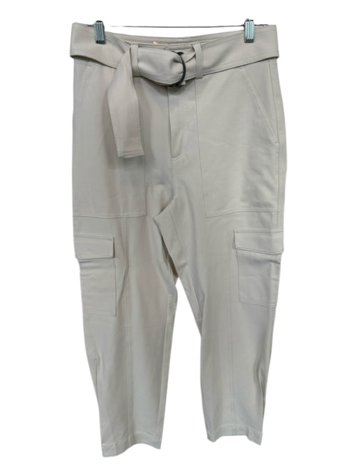 Banana Republic Size 4 Cream Rayon Blend High Waist Cargo Pockets Belted Pants Cream / 4