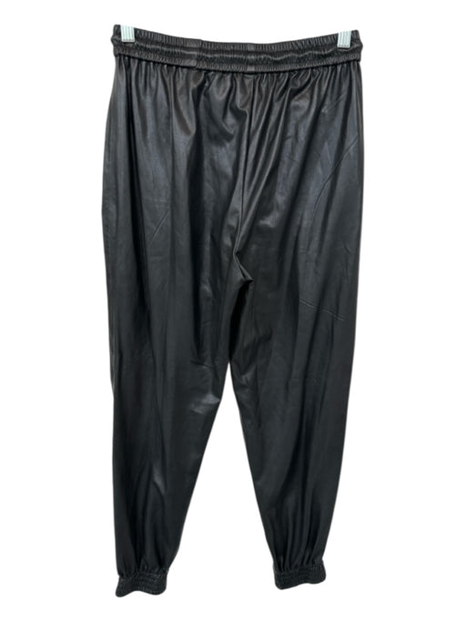 BlankNYC Size 26 Black Vegan Leather Drawstring Jogger Pants Black / 26