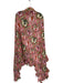Coniglio Palm Beach Pink & Green Cotton Jungle Print Ruffles Sarong Shawl Pink & Green / 1/S
