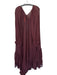 H&M x White Lotus Size S Maroon Polyester Long Balloon Sleeve Ruffles Maxi Dress Maroon / S