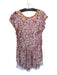 Poupette St. Barth Size S Pink & Orange Silk Short Sleeve Fringe Tassels Dress Pink & Orange / S