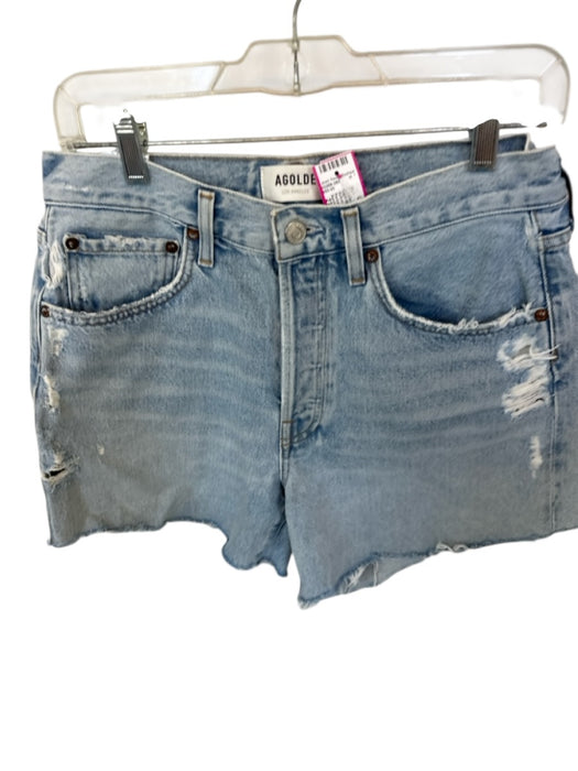 Agolde Size 27 Light Wash Organic Cotton High Waist Button Fly distressed Shorts Light Wash / 27