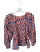 India Collection Emerson Fry Size XS Peach & Navy Cotton Long Balloon Sleeve Top Peach & Navy / XS