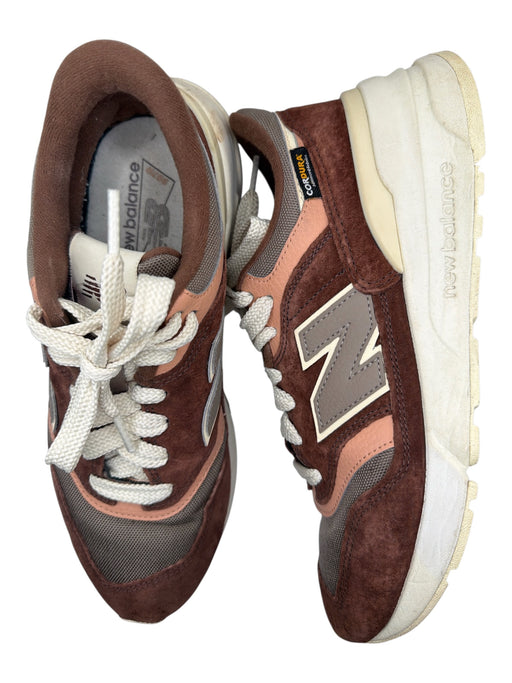 New Balance Shoe Size 9 Brown & Peach Canvas & Suede Color Block Sneakers Brown & Peach / 9