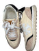 Tory Burch Shoe Size 9 Cream & Tauope Print Canvas & Suede Lace Up Sneakers Cream & Tauope Print / 9