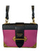 Prada Pink & Black Leather GHW Front Flap Crossbody Bag Pink & Black / M