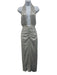 Lovers + Friends Size M Silver Polyester Sequin Plunge Side Slit Halter Gown Silver / M