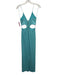 Alice + Olivia Size 6 Aqua Blue Polyester Gathered Front Cut Out column Gown Aqua Blue / 6