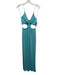 Alice + Olivia Size 6 Aqua Blue Polyester Gathered Front Cut Out column Gown Aqua Blue / 6