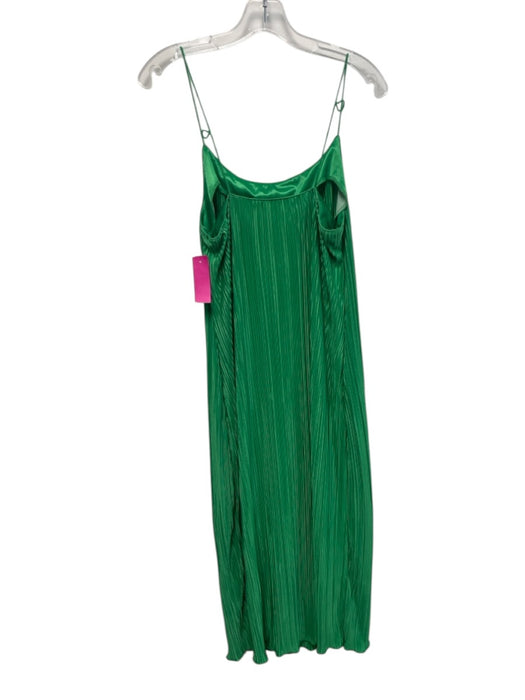 Good American Size 3 / L Green Polyester Micro Pleated Midi Dress Green / 3 / L