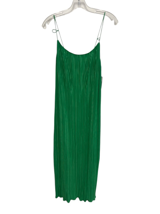 Good American Size 3 / L Green Polyester Micro Pleated Midi Dress Green / 3 / L
