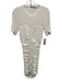 Jonathan Simkhai Size S Ivory White Viscose Blend Ruched Crew Neck Mini Dress Ivory White / S