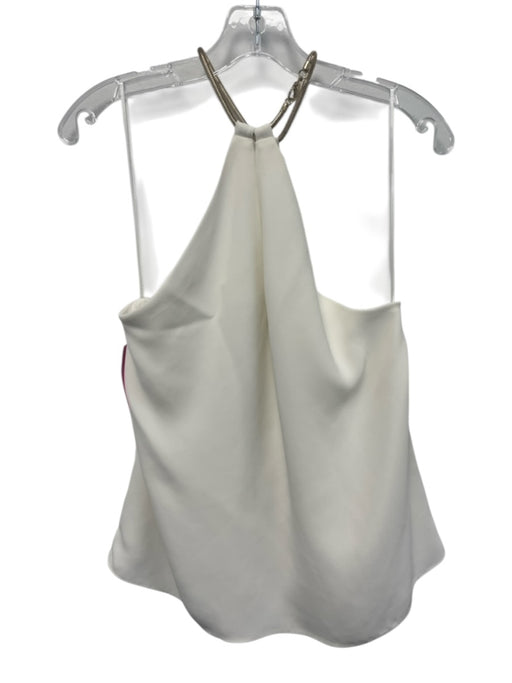 Amanda Uprichard Size L White Polyester Gold Tone Hardware High Neck Top White / L