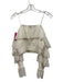 Alice & Olivia Size S Ivory White Shirred Waist Off Shoulder Tiered Top Ivory White / S