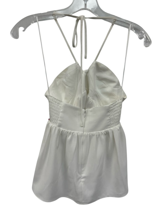 Amanda Uprichard Size XS White Polyester Tie Neck Empire Waist Halter Top White / XS