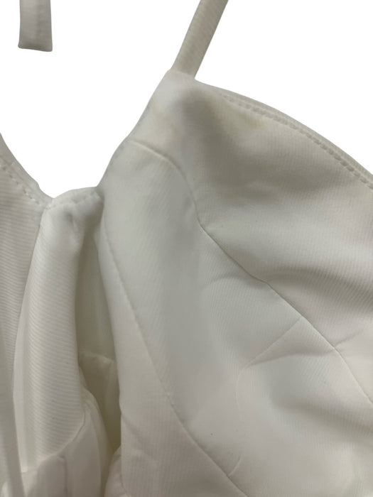 Amanda Uprichard Size XS White Polyester Tie Neck Empire Waist Halter Top White / XS