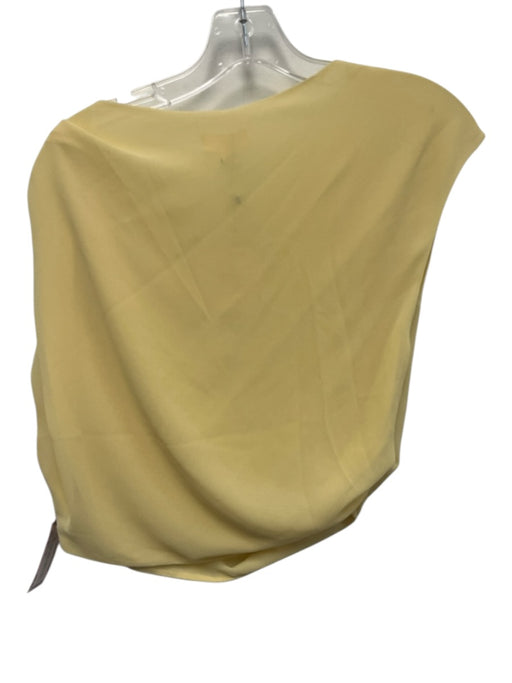 Camila Coelho Size S Butter Yellow Polyester Chiffon Asymmetric Neckline Top Butter Yellow / S