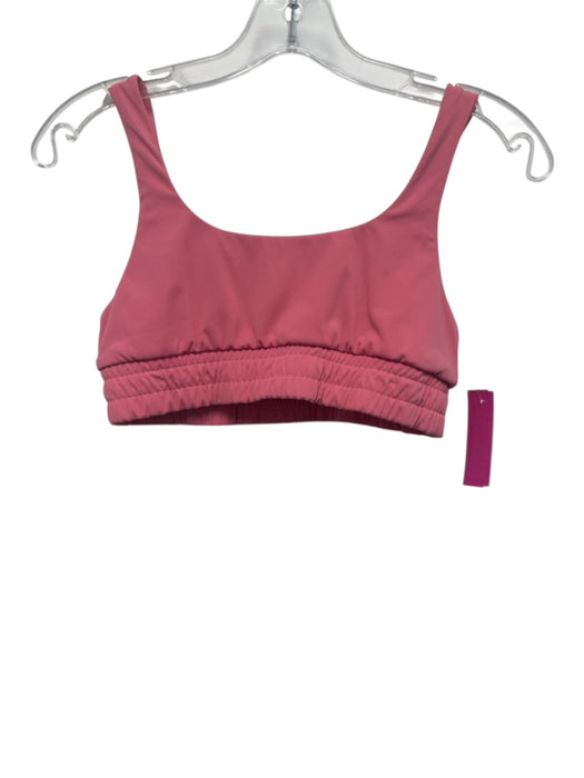 Daily Drills Size S Pink Nylon Blend Elastic Hem Logo Patch sports bra Pink / S