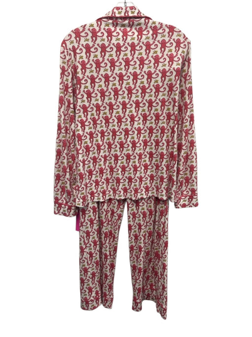 Roller Rabbit Size M Pink, White, Yellow Pima Cotton Button Down Pant Set Pink, White, Yellow / M