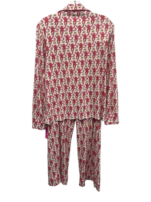 Roller Rabbit Size M Pink, White, Yellow Pima Cotton Button Down Pant Set Pink, White, Yellow / M