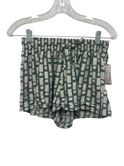 Daily Drills Size M/L Green & Cream Cotton & Modal Drawstring Short Set Green & Cream / M/L