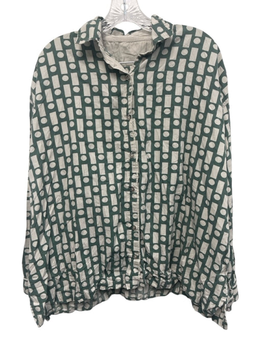 Daily Drills Size M/L Green & Cream Cotton & Modal Drawstring Short Set Green & Cream / M/L