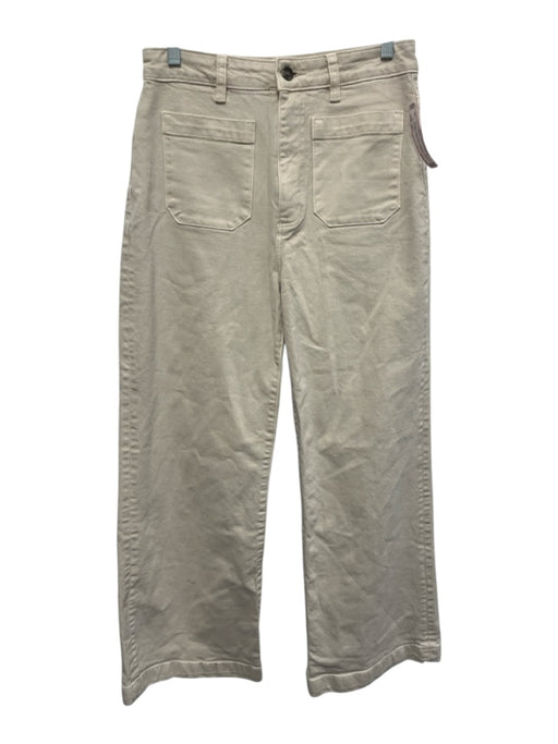Rolla's Size 27 Beige Cotton Blend High Rise Patch Pockets Wide Leg Jeans Beige / 27