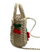 Petit Moments Beige, Red, Green Straw Crochet Cherries Top Handle Crossbody Bag Beige, Red, Green / S