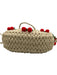 Petit Moments Beige, Red, Green Straw Crochet Cherries Top Handle Crossbody Bag Beige, Red, Green / S