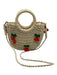 Petit Moments Beige, Red, Green Straw Crochet Cherries Top Handle Crossbody Bag Beige, Red, Green / S