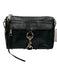 Rebecca Minkoff Black Leather Gold Tone Hardware Zip Close chain link strap Bag Black / S