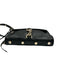 Rebecca Minkoff Black Leather Gold Tone Hardware Zip Close chain link strap Bag Black / S