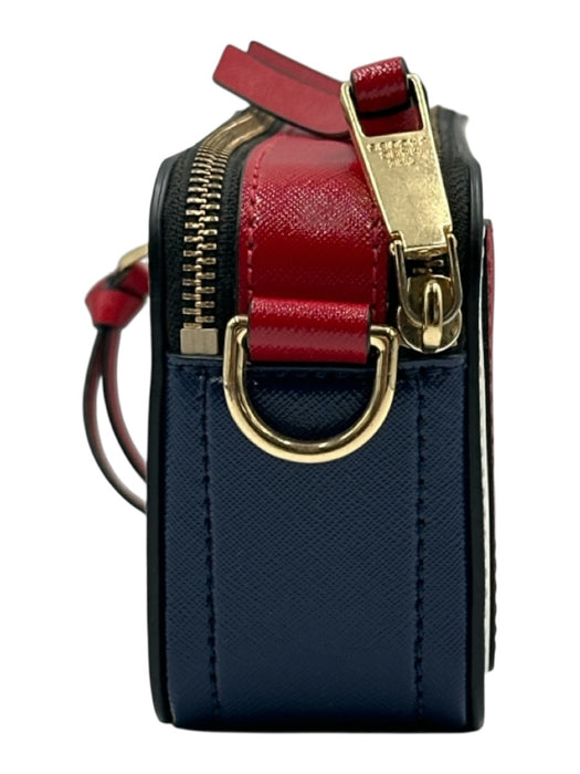 Marc Jacobs Cream, Red, Navy Leather logo strap Zip Close Camera Bag Cream, Red, Navy / S