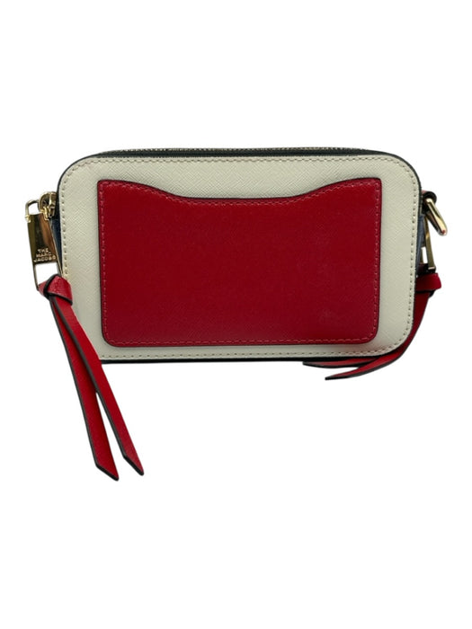 Marc Jacobs Cream, Red, Navy Leather logo strap Zip Close Camera Bag Cream, Red, Navy / S