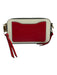 Marc Jacobs Cream, Red, Navy Leather logo strap Zip Close Camera Bag Cream, Red, Navy / S
