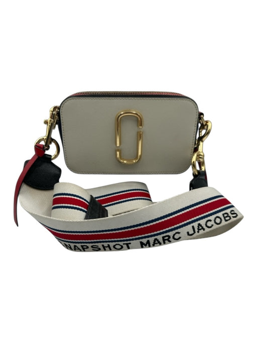 Marc Jacobs Cream, Red, Navy Leather logo strap Zip Close Camera Bag Cream, Red, Navy / S