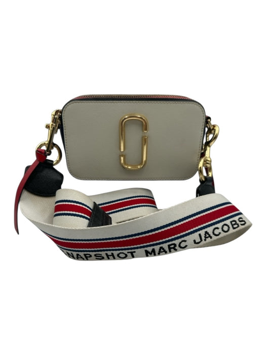 Marc Jacobs Cream, Red, Navy Leather logo strap Zip Close Camera Bag Cream, Red, Navy / S