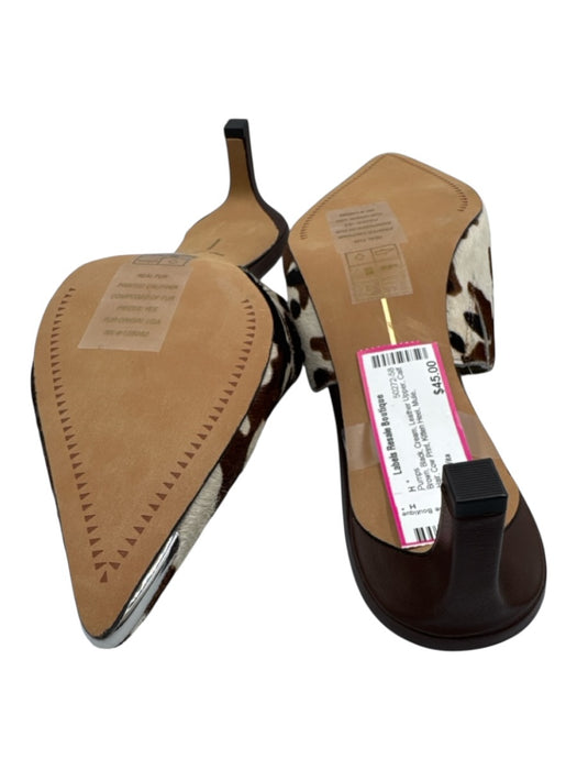 Dolce Vita Shoe Size 9.5 Brown, Black, Cream Leather Upper Calf Hair Mule Pumps Brown, Black, Cream / 9.5