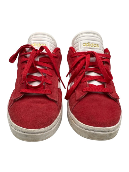 Adidas Shoe Size 9 Red & White Suede Side Stripe Lace Up Low Top Sneakers Red & White / 9