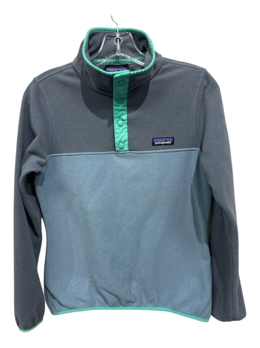 Patagonia Size XS Blue Multi Polyester Fleece Color Block 3/4 Button Jacket Blue Multi / XS