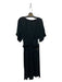 Ba&sh Size 1 Black Cupro Keyhole Back Animal Tie 3/4 Sleeve Dress Black / 1
