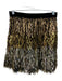 Alice + Olivia Size 4 Black & Gold Nylon Blend Velvet Sequin Back Zip Skirt Black & Gold / 4