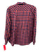 XiRENA Size XS Blue & Orange Cotton Blend Long Sleeve Buffalo Check Collar Top Blue & Orange / XS