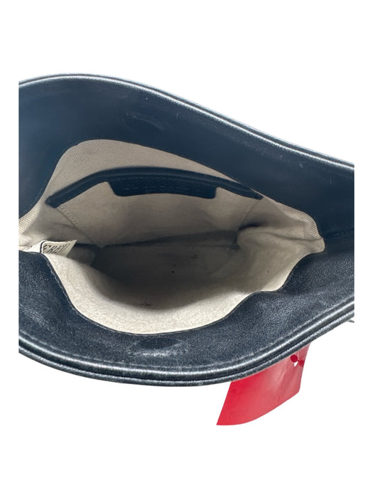 Hereu Black Leather Woven Adjustable Straps Bag Black / Small