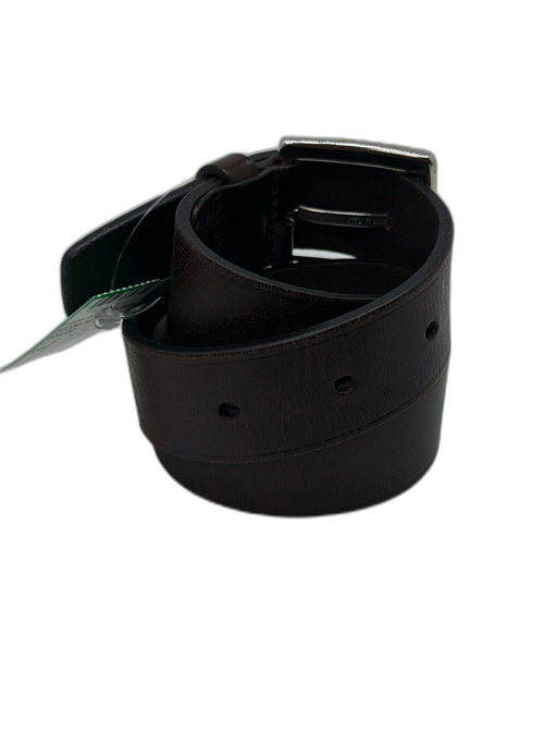 Ann Taylor Dark Brown Leather Silver Tone Buckle Belts Dark Brown / S