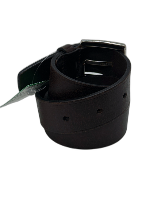 Ann Taylor Dark Brown Leather Silver Tone Buckle Belts Dark Brown / S