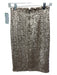 Alice + Olivia Size 4 Champagne Polyester Blend Sequined Back Zip Skirt Champagne / 4