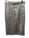 Alice + Olivia Size 4 Champagne Polyester Blend Sequined Back Zip Skirt Champagne / 4