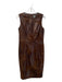 Vince Camuto Size 8 Brown Polyester Sleeveless Back Zip Round Neck Crinkle Dress Brown / 8